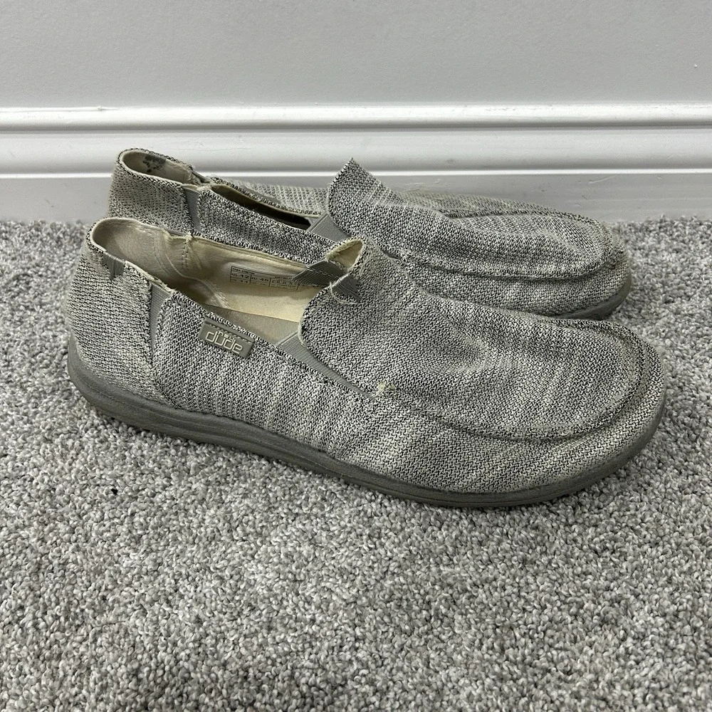 Hey Dude Chan Stretch Grey Melange Slip On Shoes‎ Casual Loafers Men's Size 12